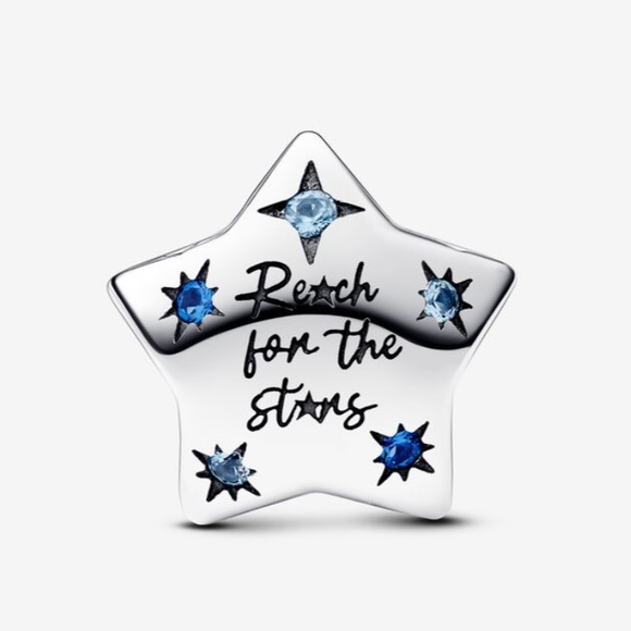 NWOT Bold Sparkling Star Charm Sterling Silver 925 - Picture 1 of 15